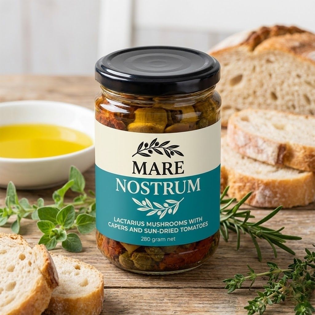 Lactarius Mushroom with Capers and Sun-Dried Tomatoes